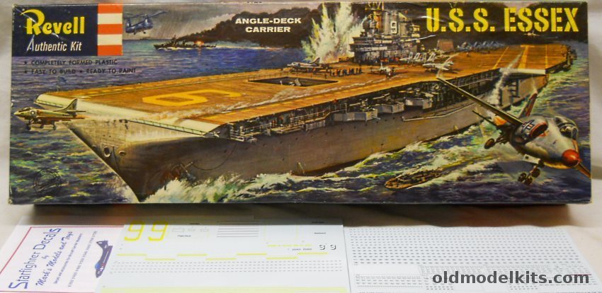 Revell 1/530 CV-9 USS Essex Angle Deck Carrier  With Starfighter Decals - 'S' Issue, H353-249 plastic model kit